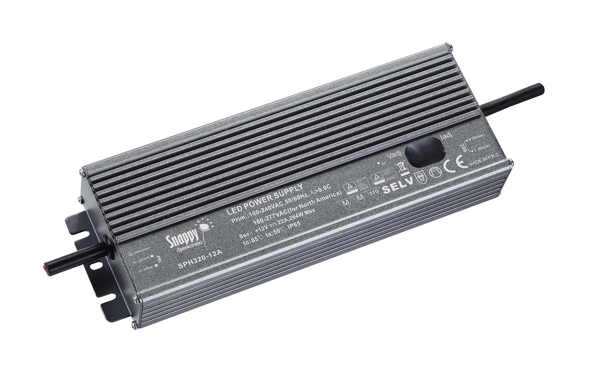 SPH320-12A  320W CV & CC Non-Dimmable LED Driver 12VDC IP65